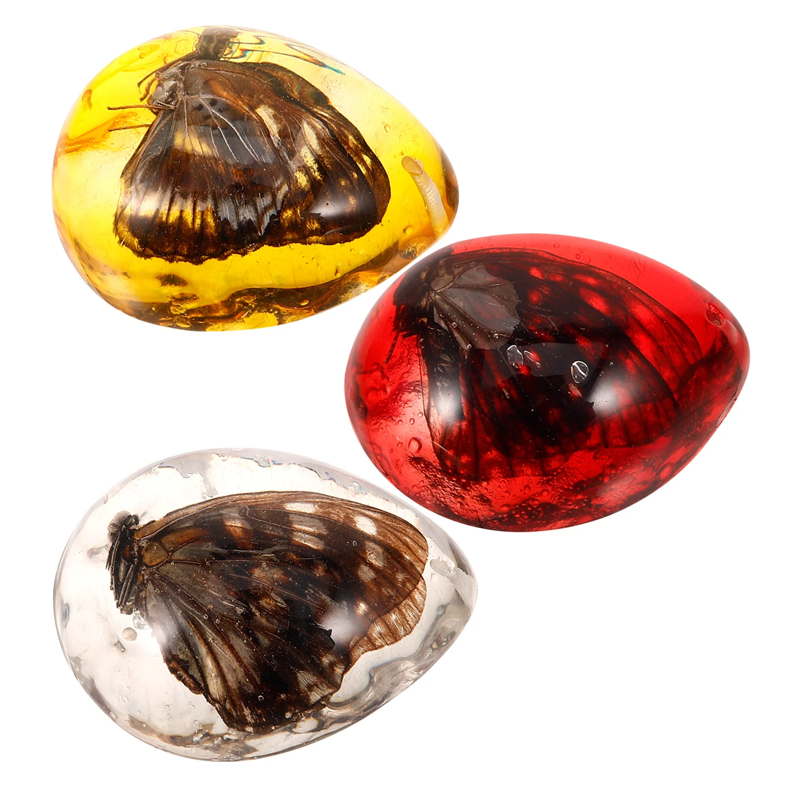 

3 Pcs Beeswax Pendant Beads Butterfly Charms Jewelry Insect Amber Decor For Diy