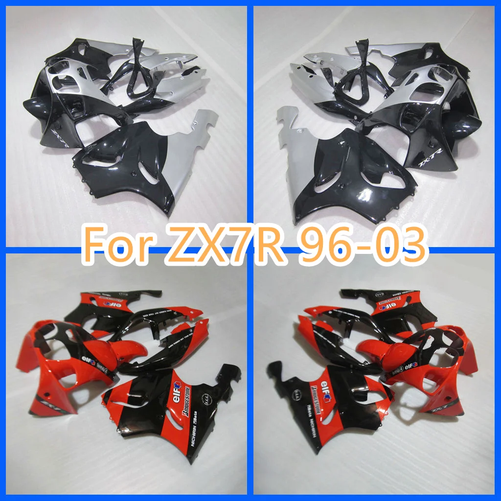 Customize Fairing Kits for Kawasaki Ninja ZX-7R 96 97 98 99 00-03 1996-2003 ZX7R ABS Road Racing Body Repair Aftermarket Parts