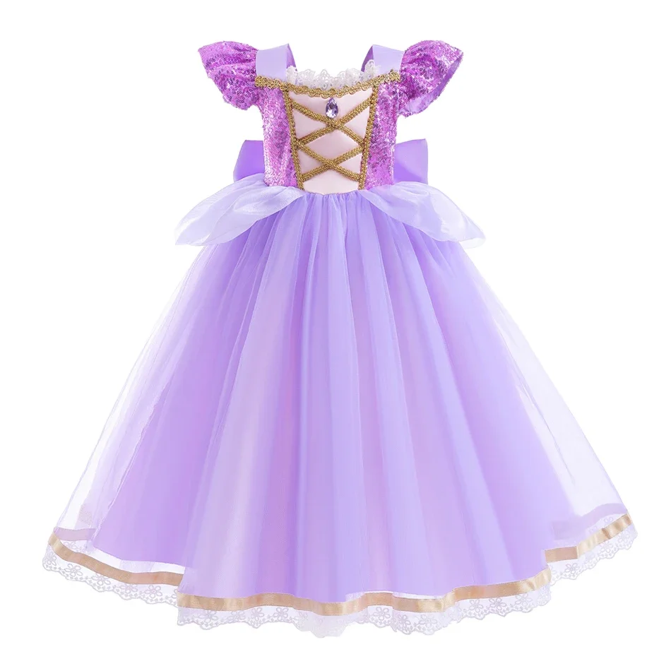 Girl Elsa Anna Dress Princess Costume Snow Queen Dress Baby Halloween Ariel Carnival Clothes Kids Cosplay Clothes Party Clothing