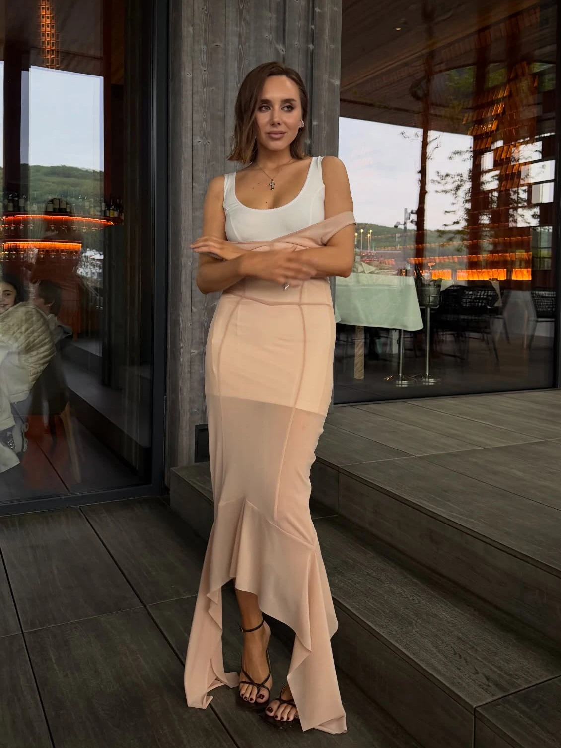 bodycon dress with sheer overlay Mesh Lace Hem Slip Midi Slim Spaghetti Strap 2026 Summer Elegant Women Dress Trendy Date Lady Gown RiRi's Cobalt Blue Bridesmaid partnerships_USAsummer Caprice is the perfect Material:Ponte Knit