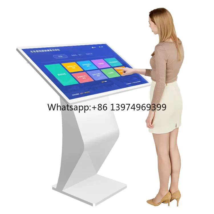 32 43 49 55inch Full HD Lcd Floor Standing Indoor Smart Interactive Touch Screen Digital Signage Information Kiosks