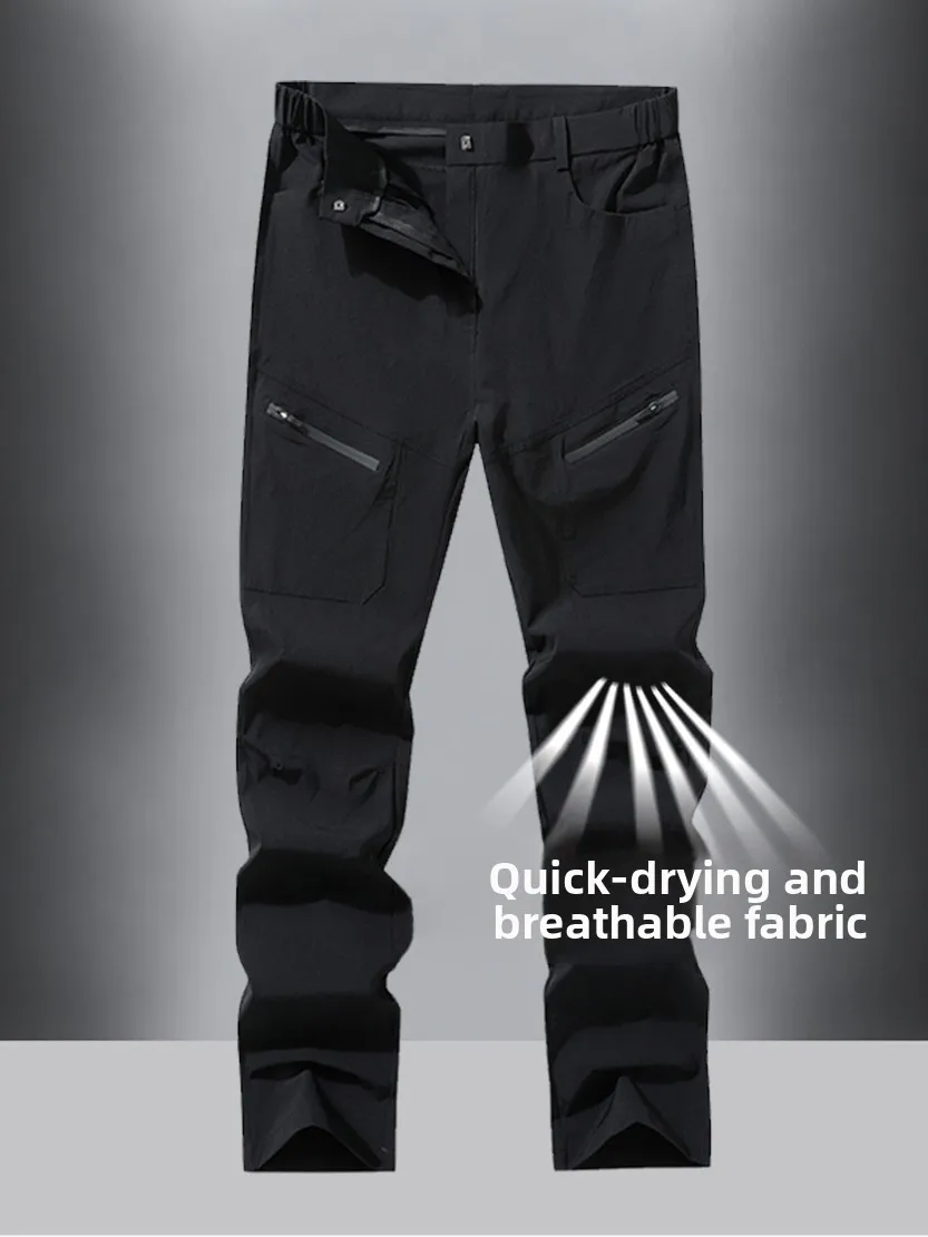 

Men's Tactical Casual Pants Loose Thin Summer Elastic Qui Dry Outdoor Breathable Hiking Pants Faionable Urban Workwear