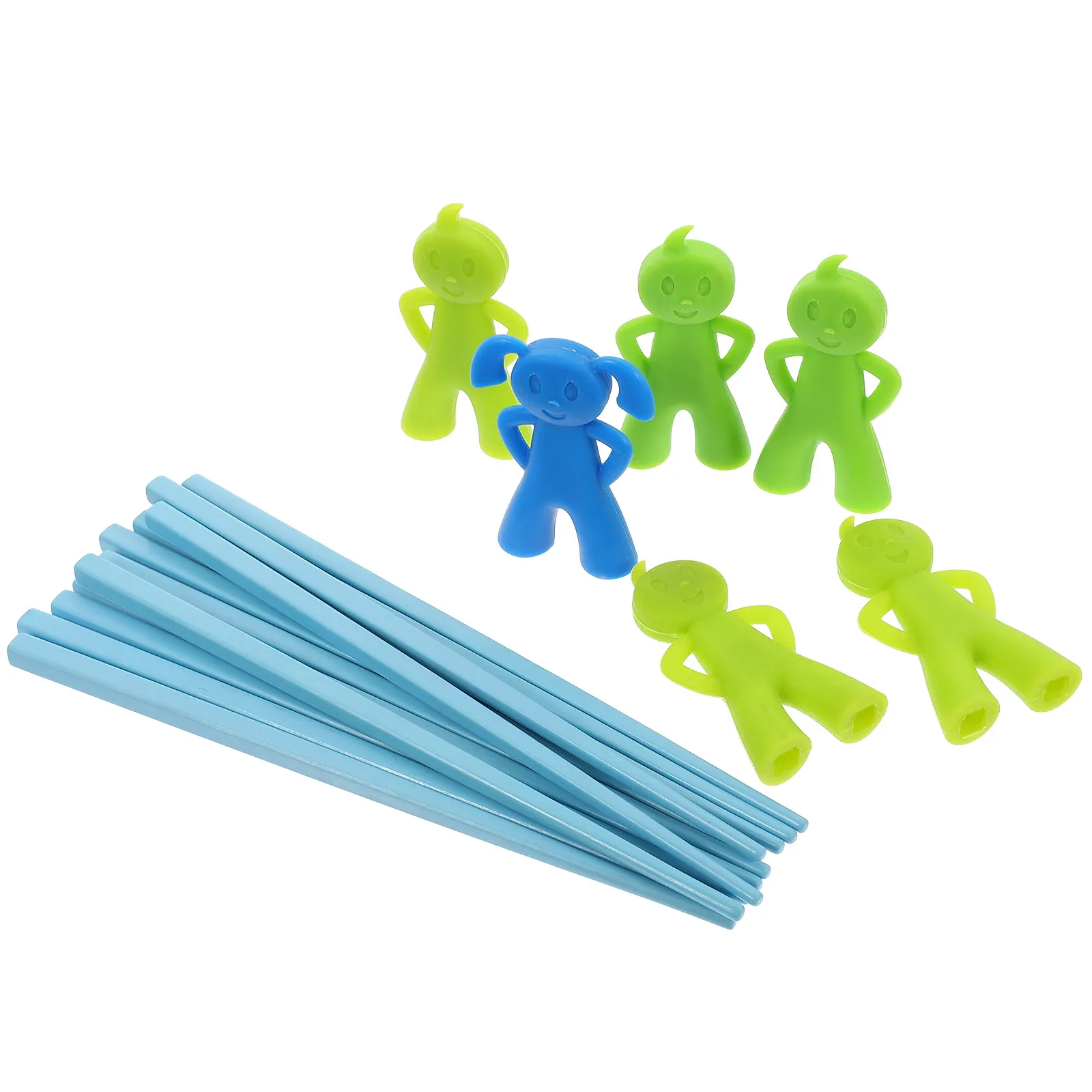 6Pairs Cartoon Silicone Training Chopsticks for Kids Safe Soft Practice Chopsticks with Finger Hooks Brain Development Tool