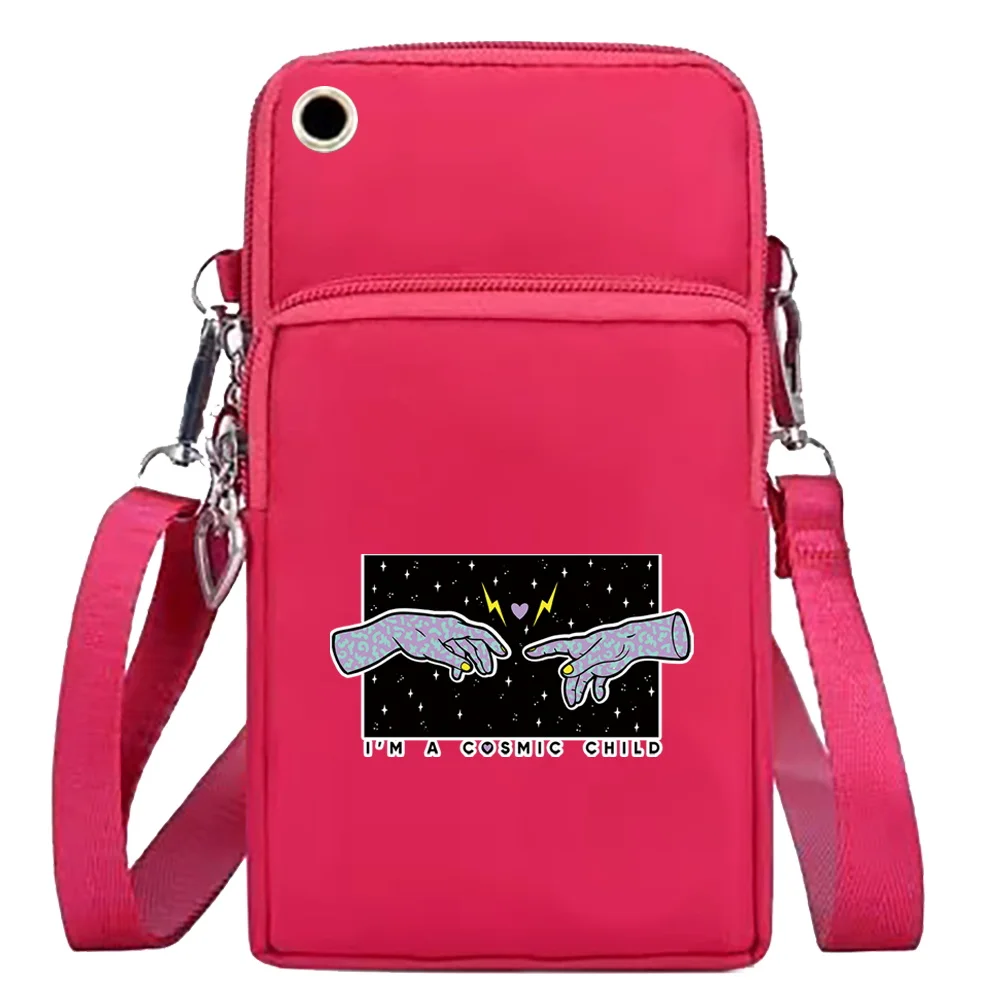 Mobile Phone Bag Wallet Arm Pack Women Shoulder Bags Wrist Packet Hand Print Organizer for Apple/Huawei/Xiaomi Cell Phone Pouch