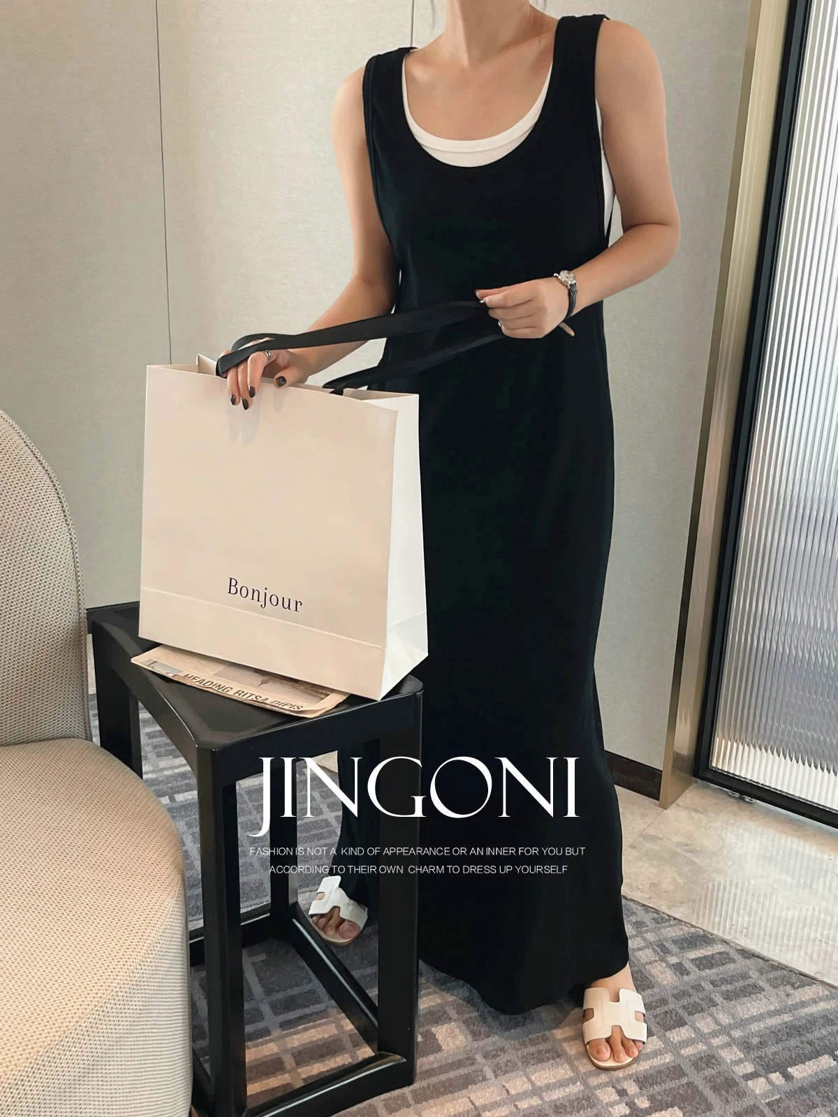 

Double Layed Black Tank Sleeveless Dress Women Clothing 2024 Summer Fashion Korean Style New Elegant Vintage Party Long Robe