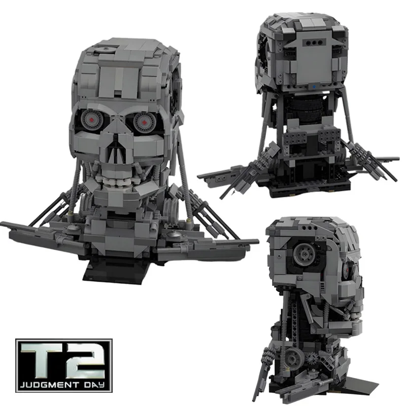 

NEW MOC Icons Series Terminator 2 T-800 Endoskeleton Bust MOD Robot Creative Education Building Blocks DIY Bricks Toys Gifts