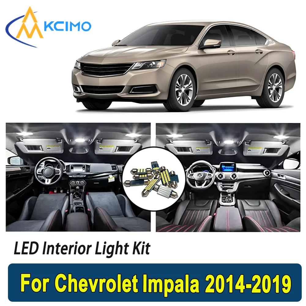 

Kcimo LED For Chevrolet Impala 2014 2015 2016 2017 2018 2019 Premium Bright LED Interior Dome Map Trunk Light Kit Car Led Lamps