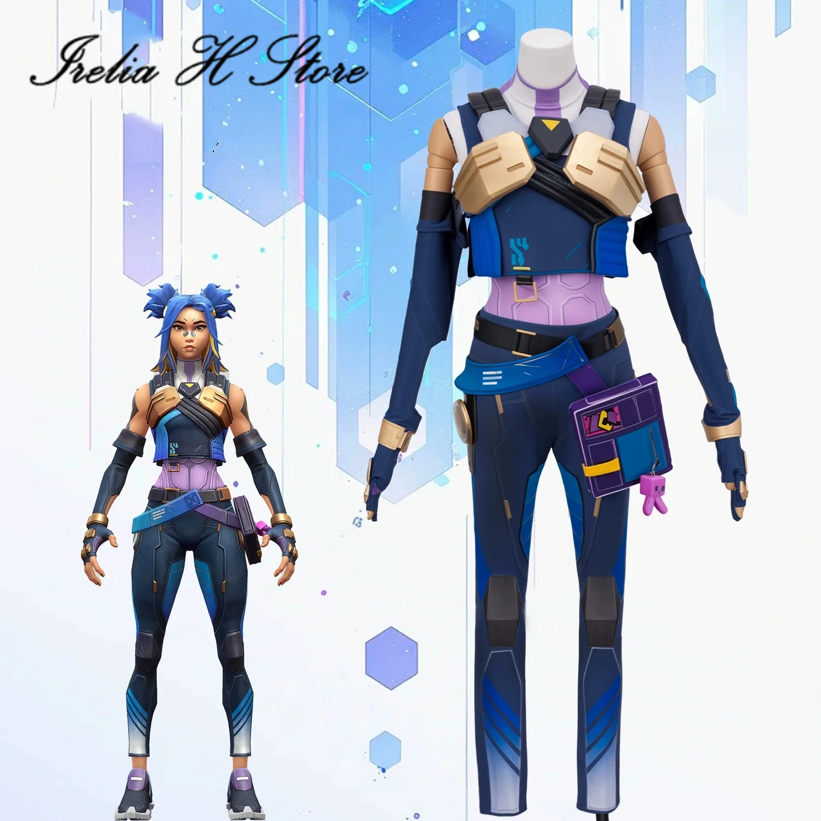 Irelia H Store NEON from VALORANT neon cosplay costume for women game halloween costumes