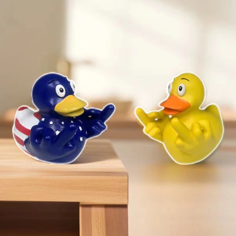 Middle Finger Duck Rubber Ducks Finger Small Yellow Duck For Truck Dashboard Interior