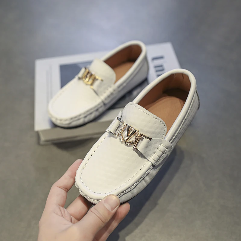 

Luxury Designer Brand Genuine Leather Kids Children Loafers Baby Boys Girls 2022 Moccasins Soft Flats Casual Boat School Shoes