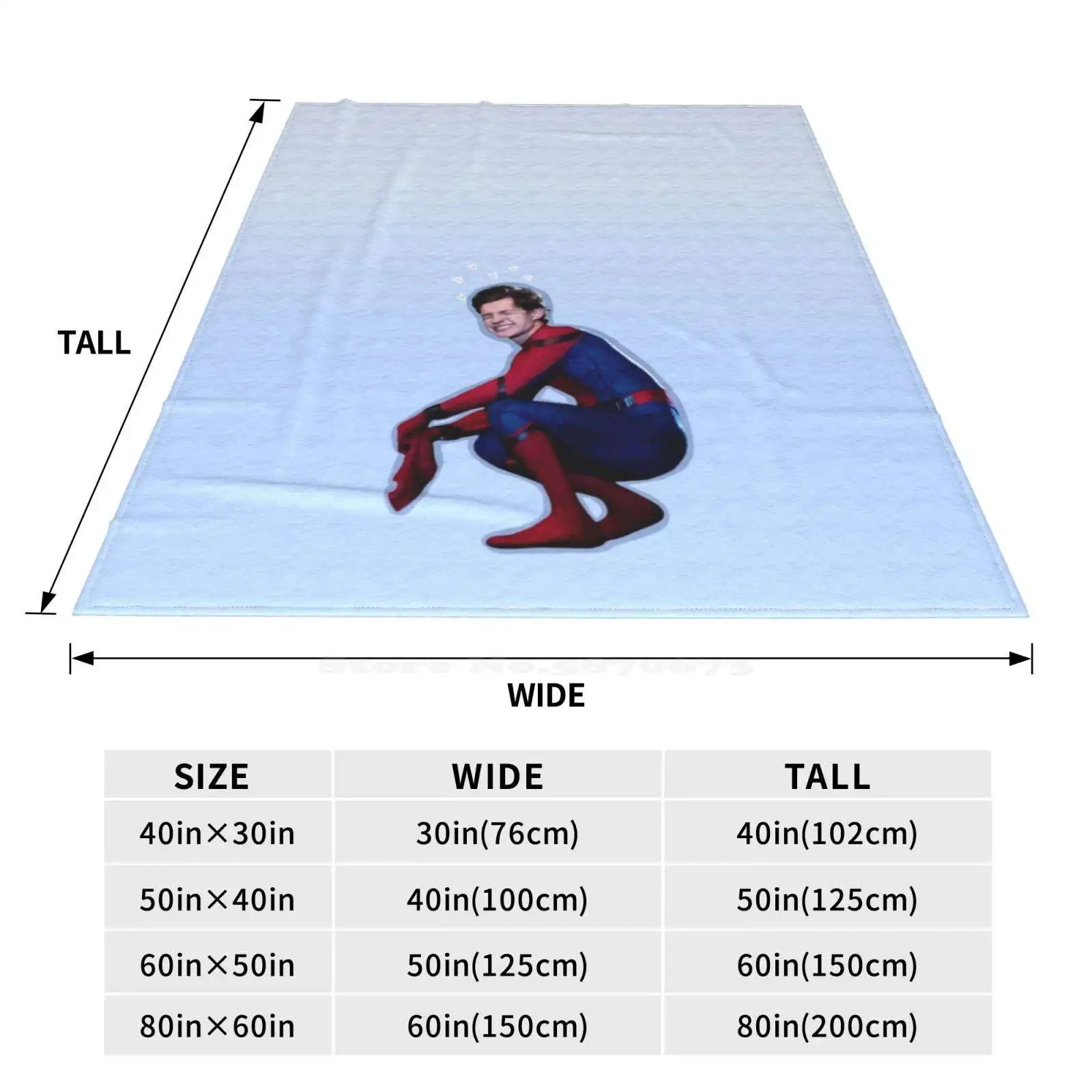 Tom / Peter W Hearts Super Warm Soft Blankets Throw On Sofa/Bed/Travel Homecoming Peter Parker Tom Holland image 4