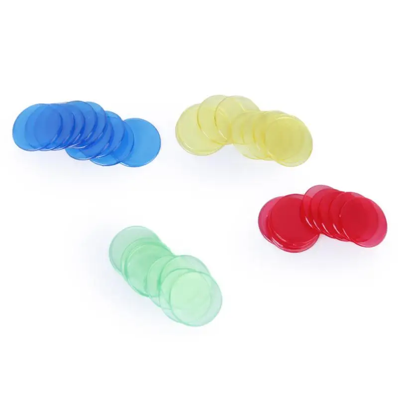 100pcs PRO Count Bingo Chips Markers 2cm 4 Colors for Bingo Game Cards Casino Party Supplies Counting Tokens
