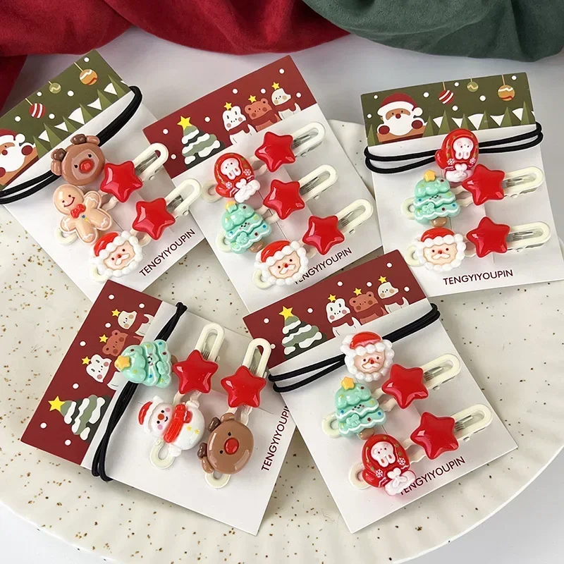 3Pcs Christmas Hair Clips for Women Girls Antler Deer Ear Hairpin Hairgrips Kids New Year Barrettes Hair Accessories Jewelry