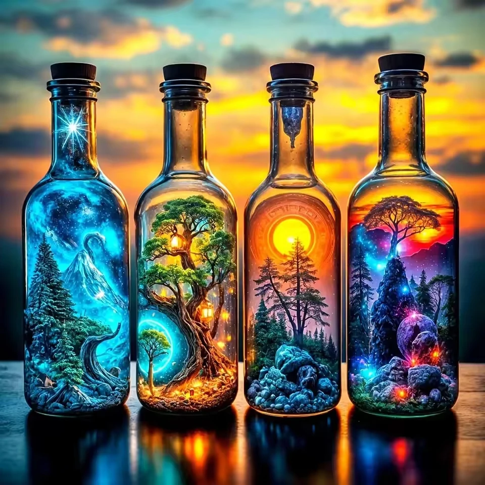 

Beauty Scenery in the Cup 500PCS/1024 PCS Jigsaw Puzzles Challenging Family Activity Game for Gameroom Bedroom Home Decor Gift