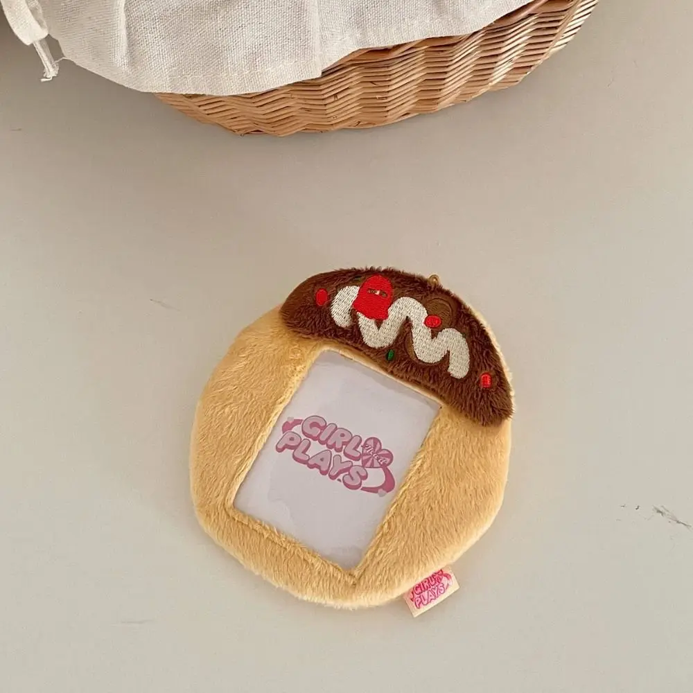 Animal Shape Cartoon Plush Card Holder Cute INS Star Chasing Pendant Keychain Sweet Soft Photo Protector Case Girls Gift