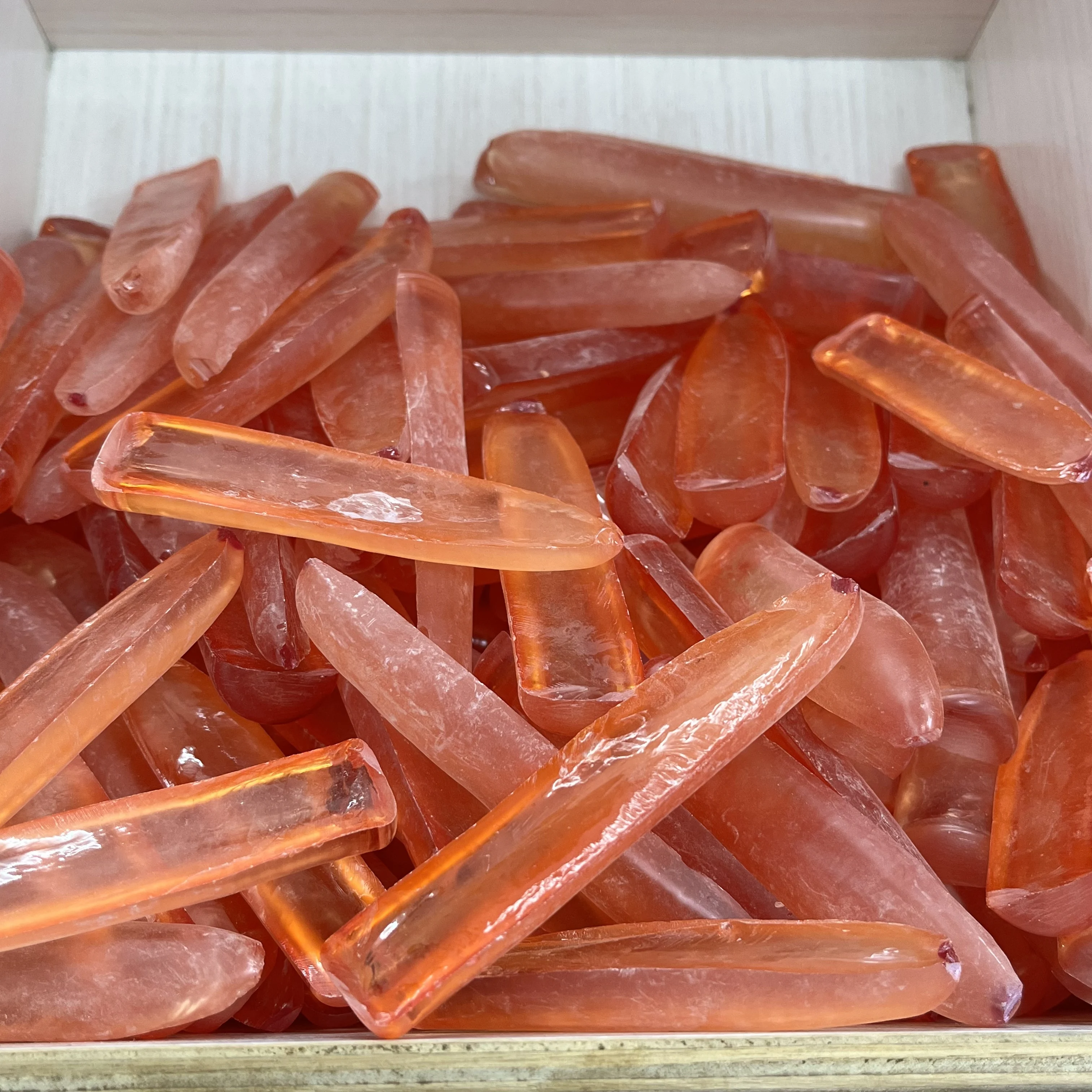 0.1kg Lab Created Synthetic Corundum Orange Sapphire Corundum Uncut Gems Stone