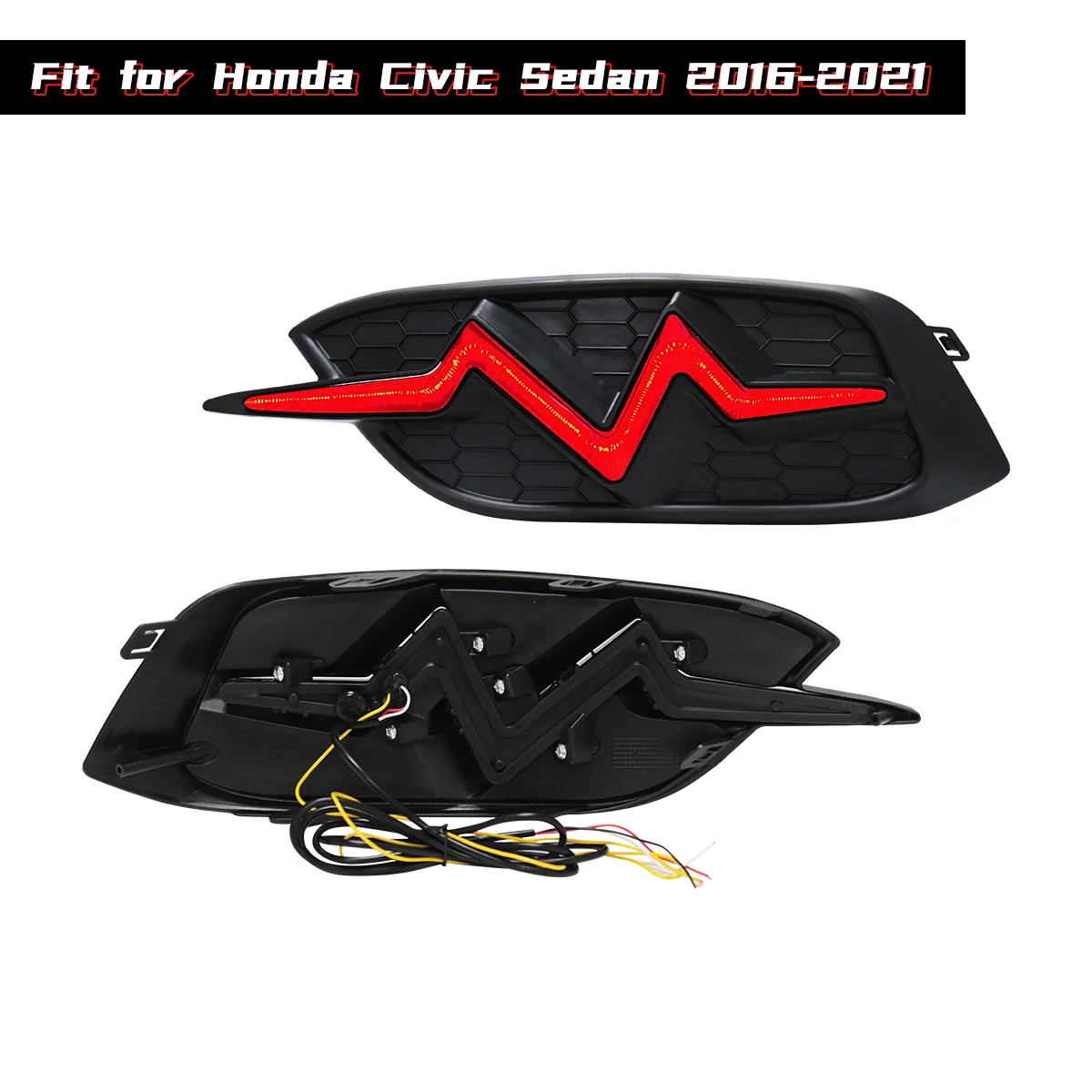 الفرامل الضوء الخلفي ل 2016 2017 2018 2019 2020 هوندا سيفيك المصد الخلفي عاكس ضوء لهوندا سيفيك القيادة تشغيل الذيل مصباح #5