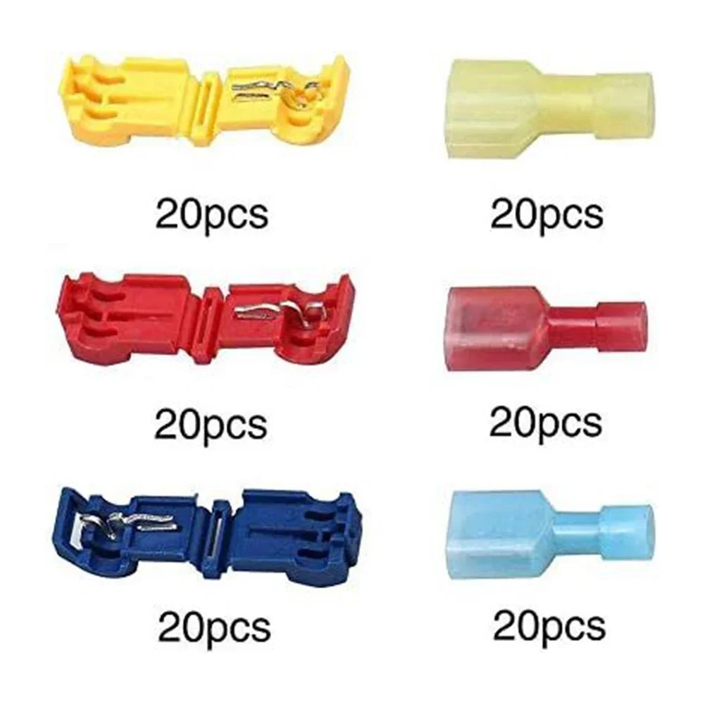 120PCS T-Shaped Terminal Blocks Electrical Connector Clamps Quick-Free Stripping Plugs Cable Connectors Cable Accessories