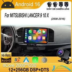 Android 16 For MITSUBISHI LANCER 9 10 X 2008 2009 2010 2011 - 2016 9Inch Stereo Audio Car Radio GPS Player Carplay Auto Screen
