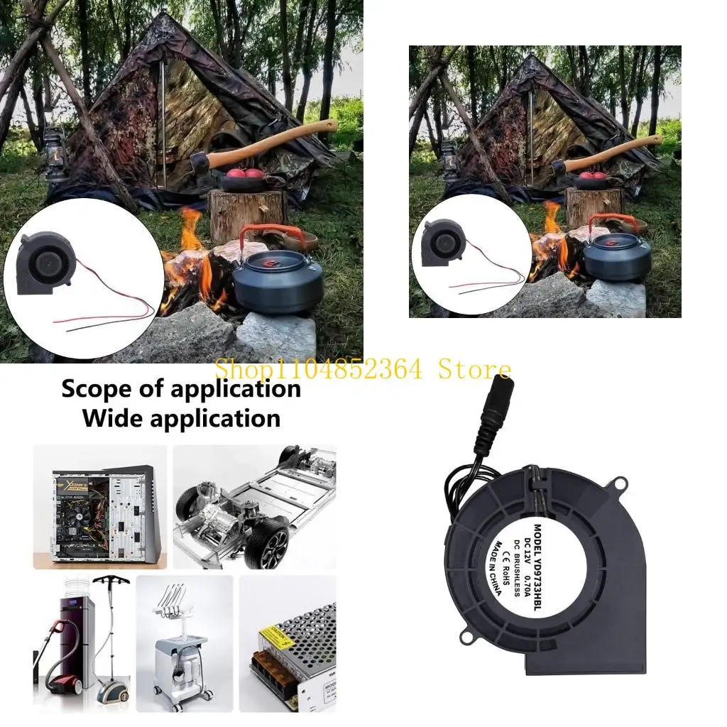 

652F Compact DC12V Cooling Fan for Outdoor Camping Picnics Cooking Barbecue Grill
