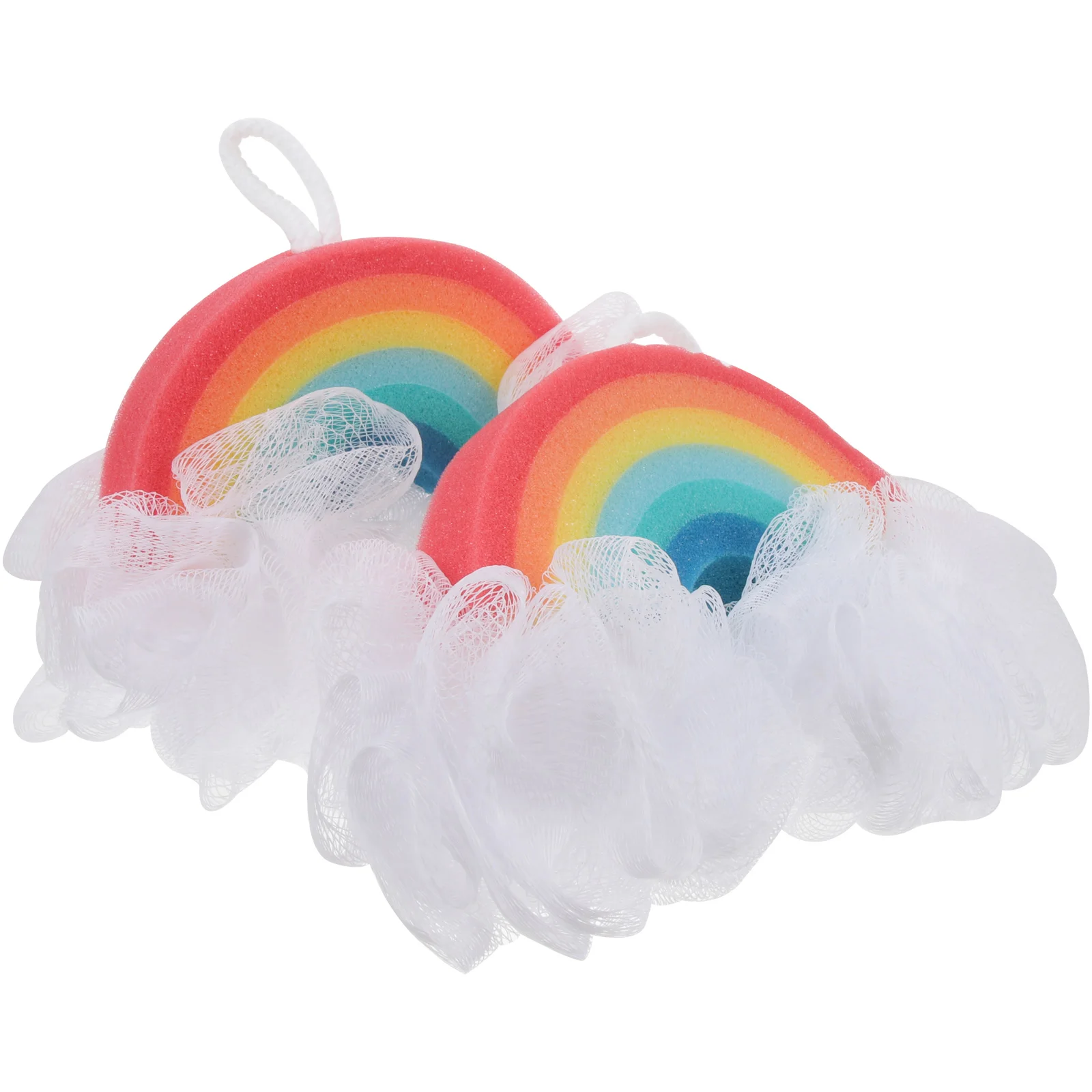 

2 Pcs Rainbow Bath Sponge Baby Toys Bathtub Cleaning Tool Sponges Scrubbers Kids Bathing Tools Toddler Child Shower