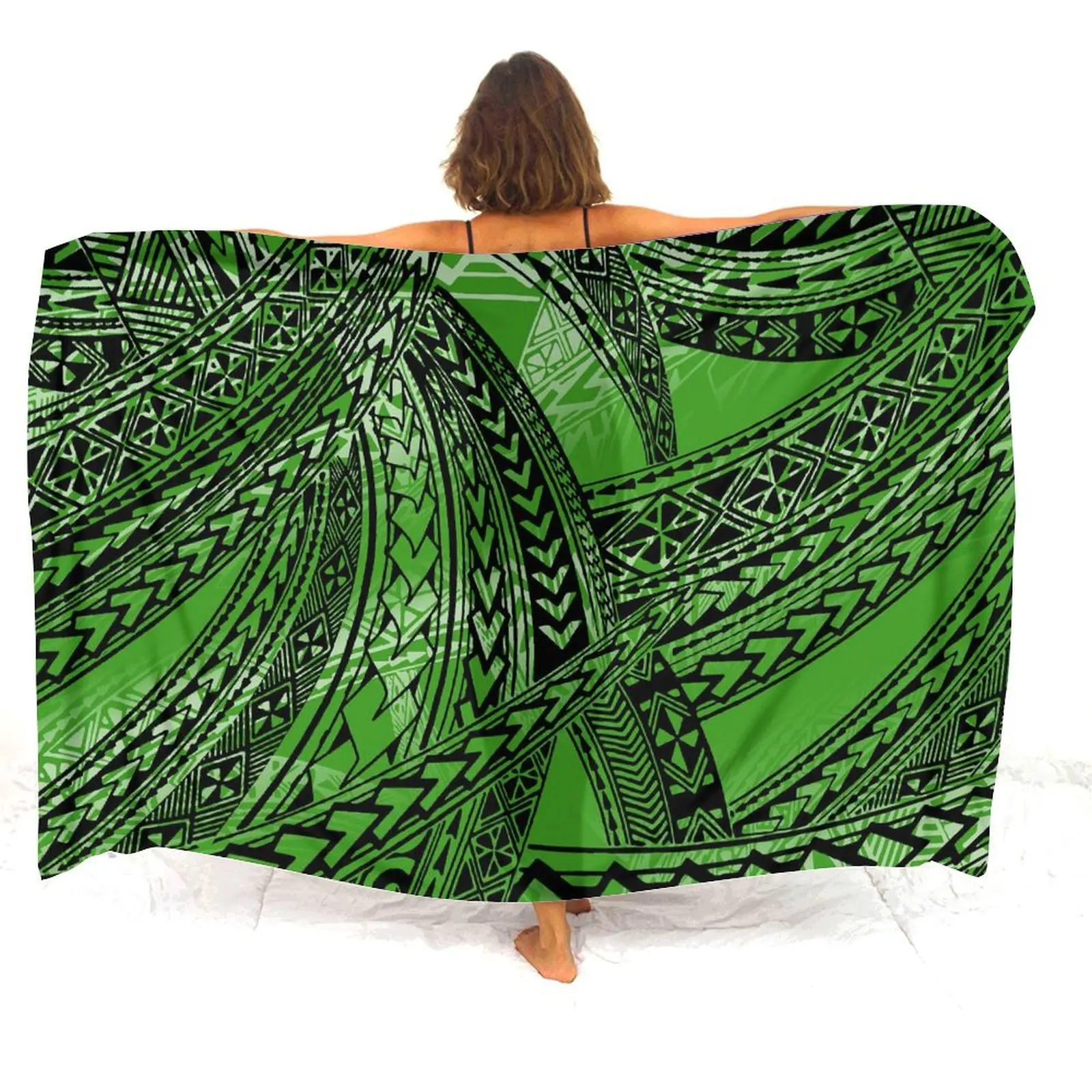 Pacific Island-Sarong de plage confortable et respirant pour femme, robe de plage une pièce imprimée de style traditionnel