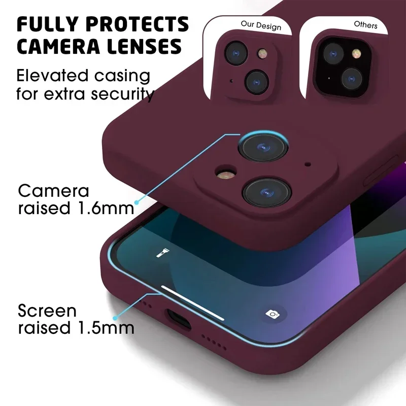Original Liquid Silicone Phone Case For iPhone 16 15 14 13 11 12 Pro Max XS Max 16 Plus Shockproof Soft Light Green Cover funda image 4