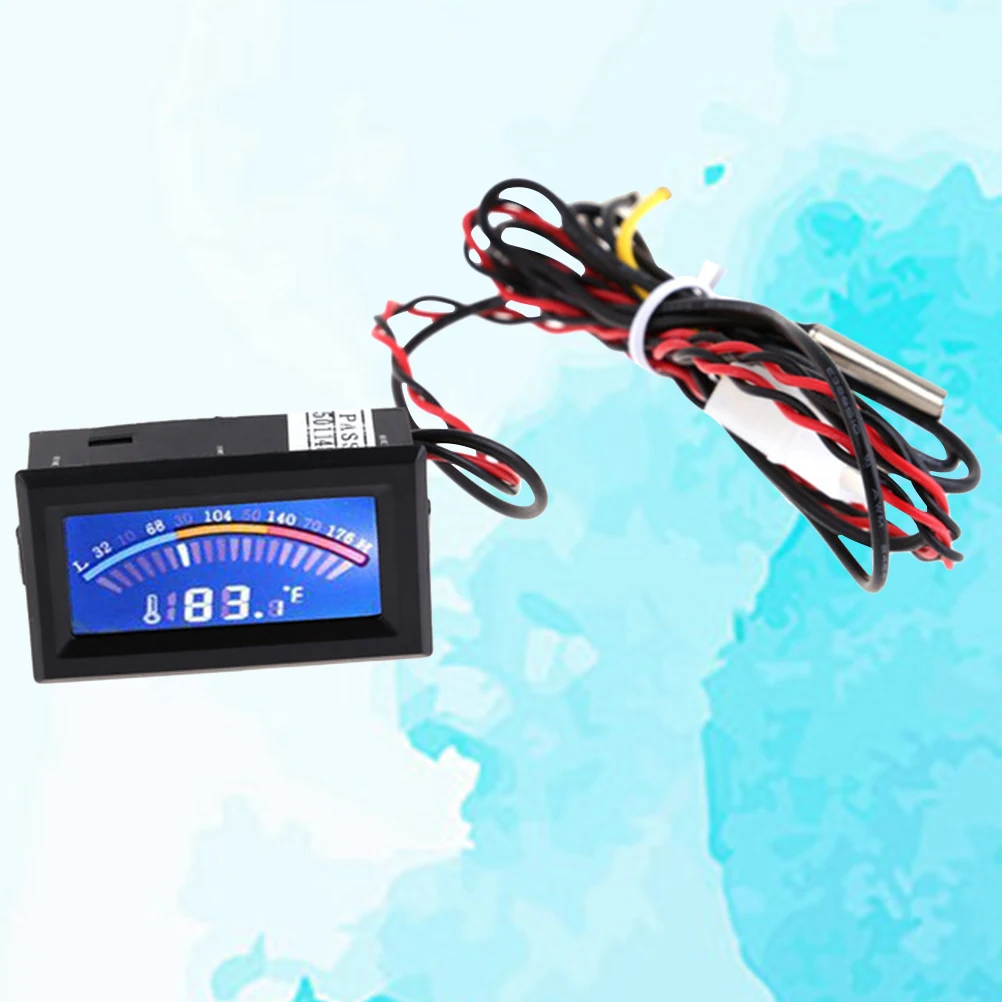 

5V Mini Lcd Humidity Temperature Meter Blue Backlight Waterproof Long Probe 4 Connector Indoor Room Easy Install