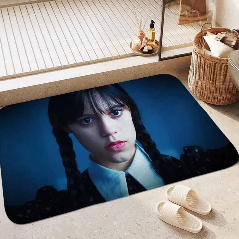 Custom Rug A-Wednesday Addams Aesthetic Kitchen Mat Modern Home Decoration Carpet Front Door Entrance Carpet Bathmat Foot