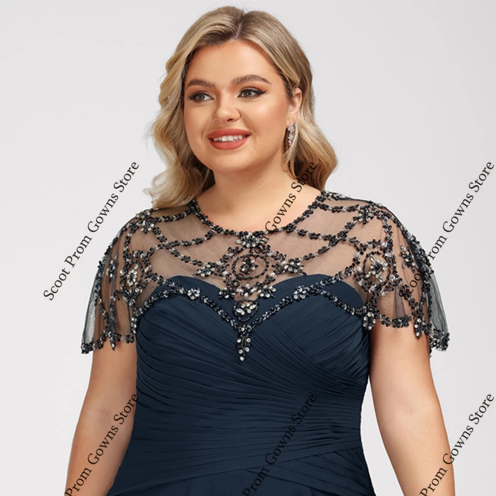 Vestidos De playa De talla grande para madre De novia, vestidos De fiesta De boda De manga corta para mujer, bata De playa De gasa De verano 2025