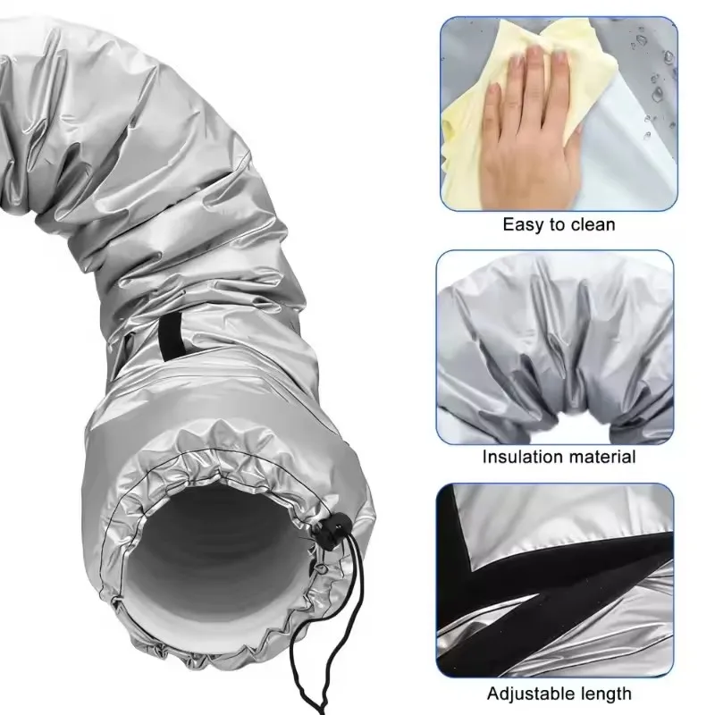 Air Conditioning Hose Cover for 5-5.9-inch Exhaust Hose AC Exhaust Pipe Sleeve Heat Insulation Dustproof Protective Cover