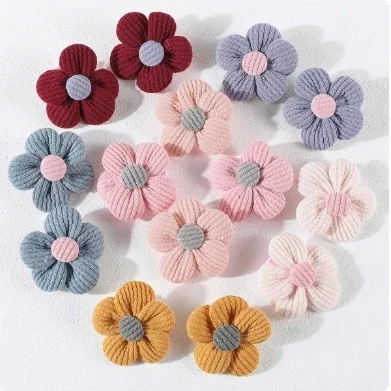 

7/14Pcs Set Children Cute Fabric Flower Hair Clip Hair Accessories Sweet Girl Hairpins Baby Headdress Barrettes Kids Headwear