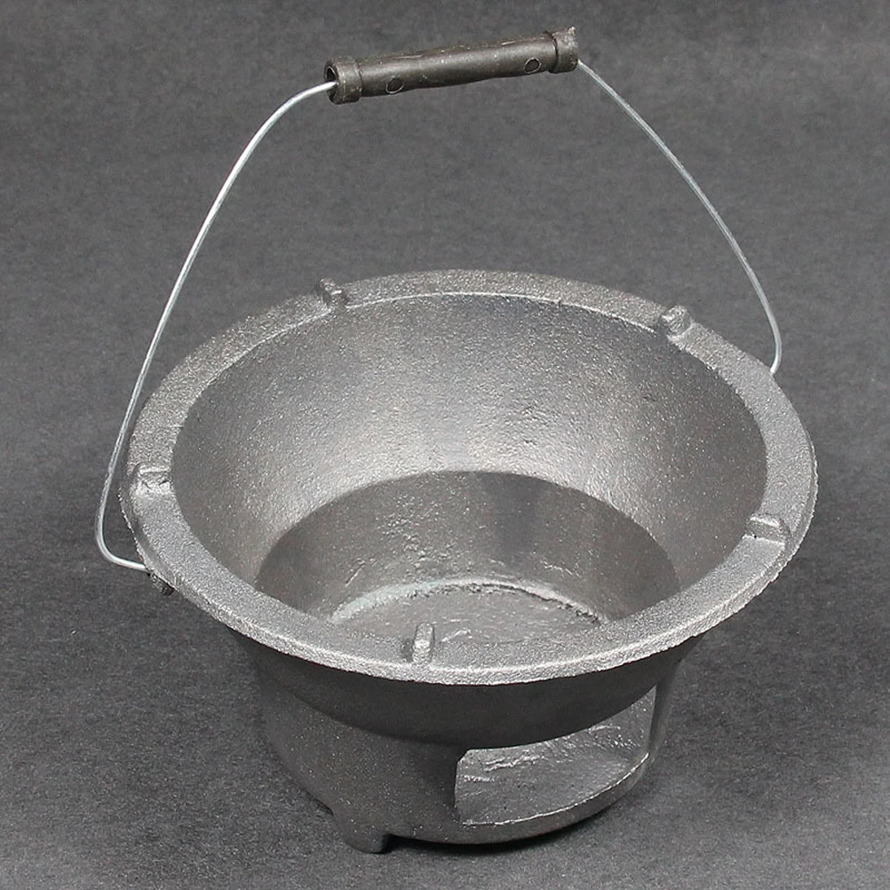 

Cast Iron Stove Durable BBQ Portable Charcoal Grill Outdoor Camping Tool Reusable Fireplace Hand Polished Edges Grilling Stove