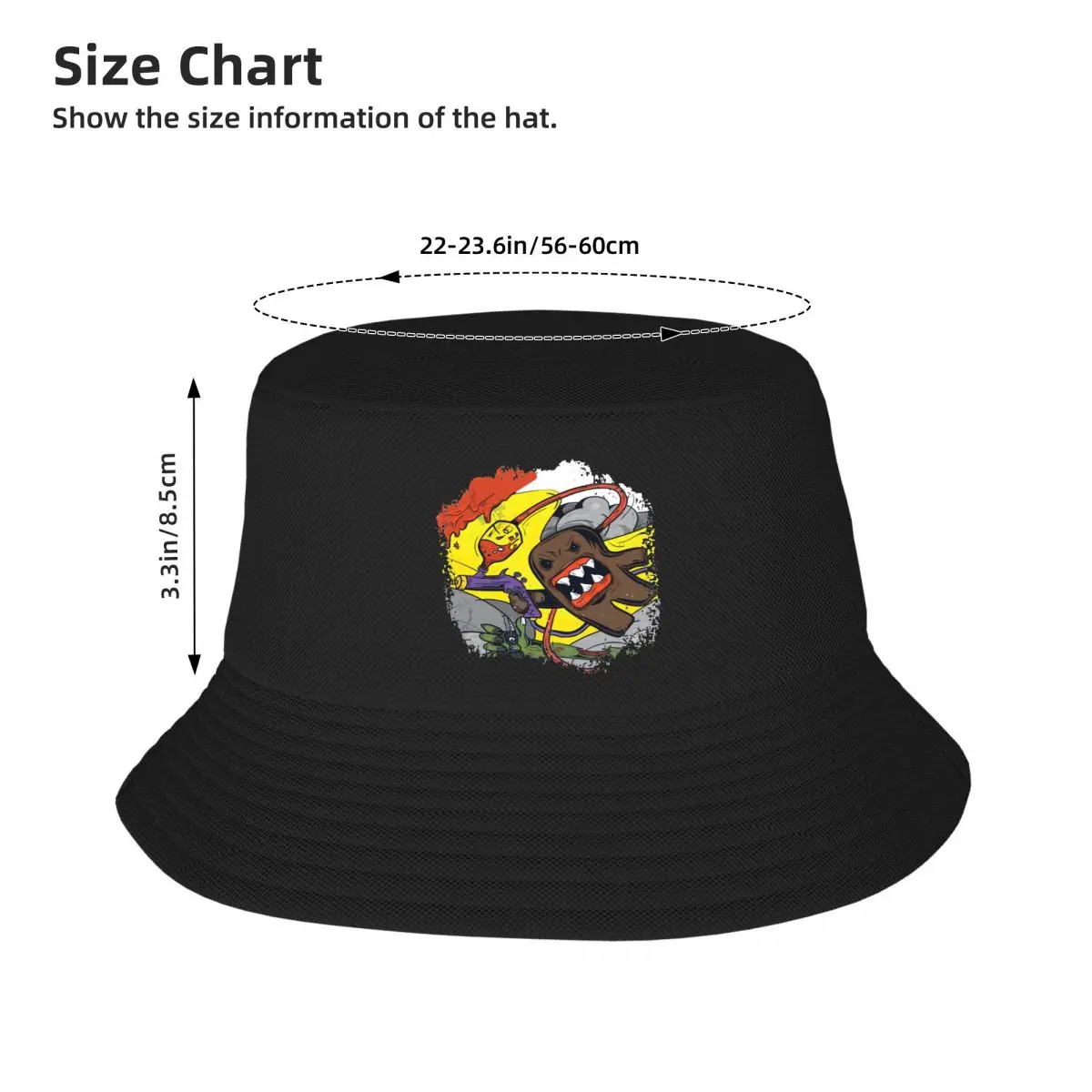 Domo Kun Monster Jdm True Symbol Drift Cars Bob Hat for Men Women Summer Vocation Sun Hat Packable for Fishing Fisherman Caps