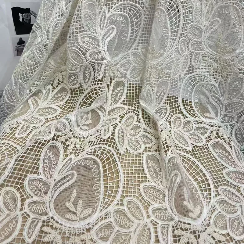 

Water Soluble Lace Embroidered Fabric Hollow Mesh Lace Women's Shirt Dress Children's Clothing Diy Making Fabric