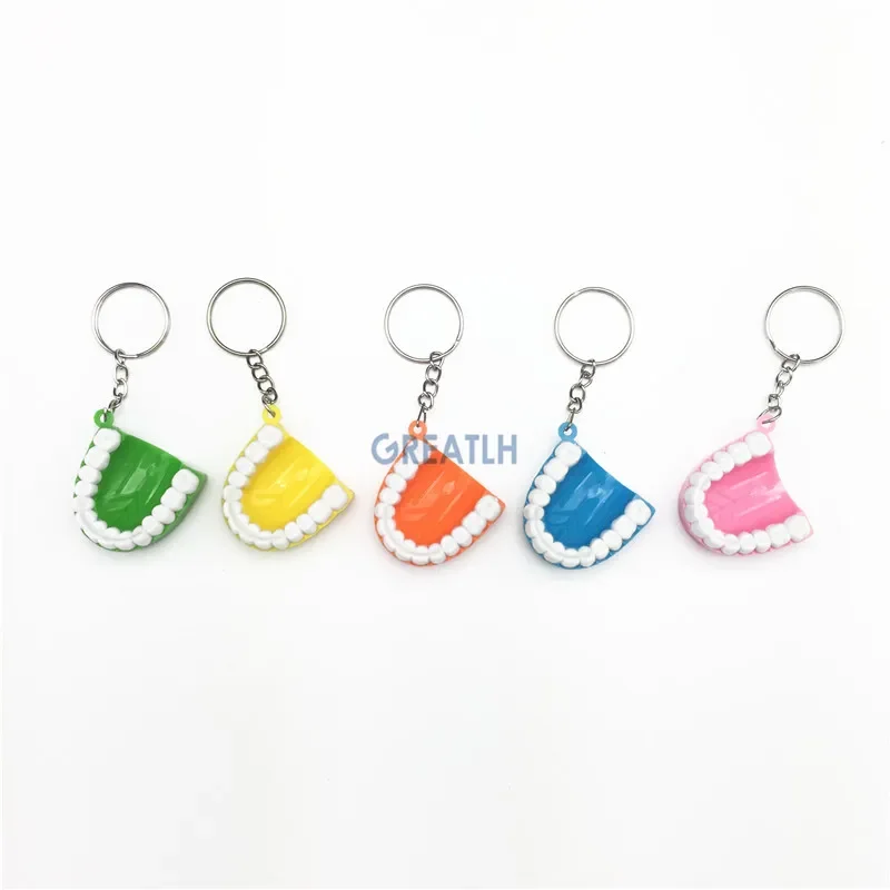 4PCS Dental Colorful Mandibul Teeth Model Keychain Dentist Gift Mobile Chain