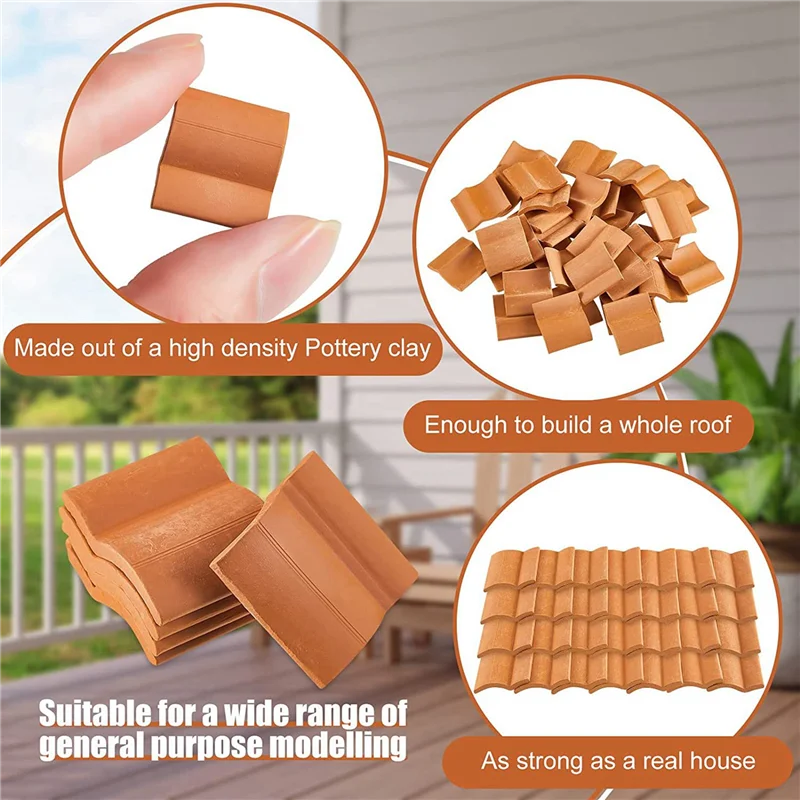 A04F-600Pcs conjunto de construção de telhas de telhado em miniatura telhas mini casa de bonecas telha falsa paisagem cozinha jardim acessórios