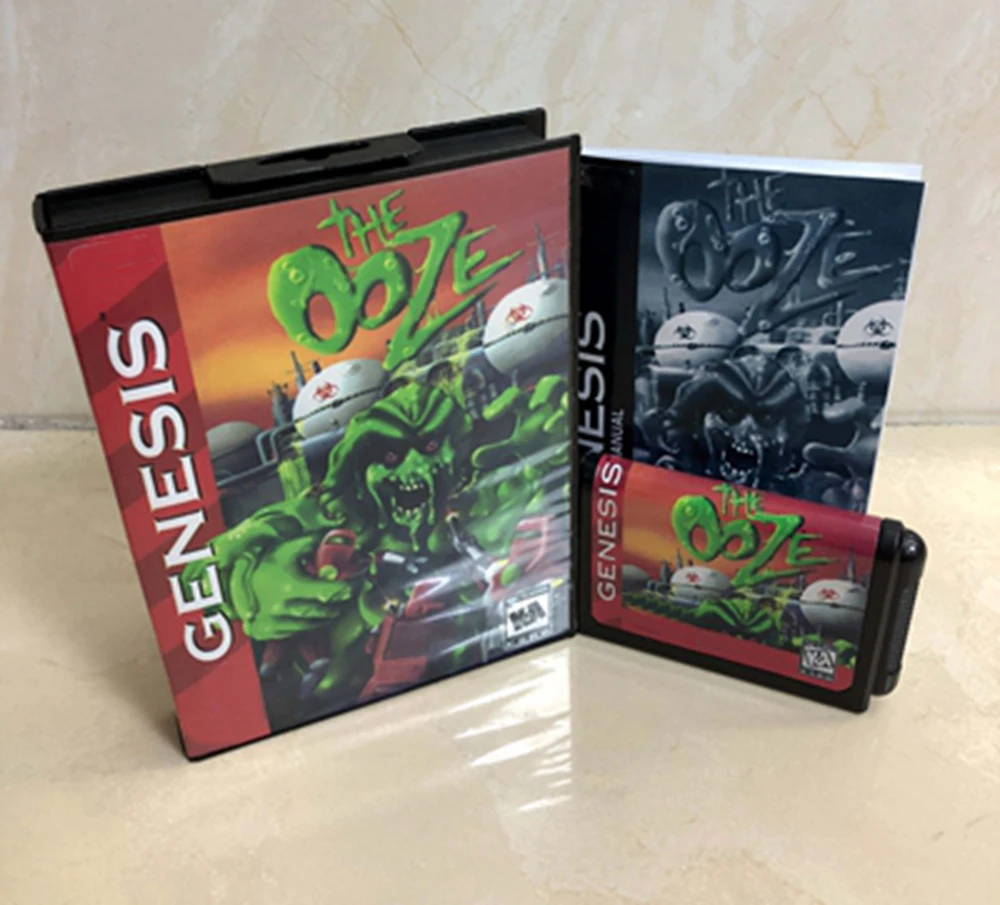 

Ooze с коробкой и ручным картриджем для 16-битной игровой карты Sega MD, Megadrive Genesis system