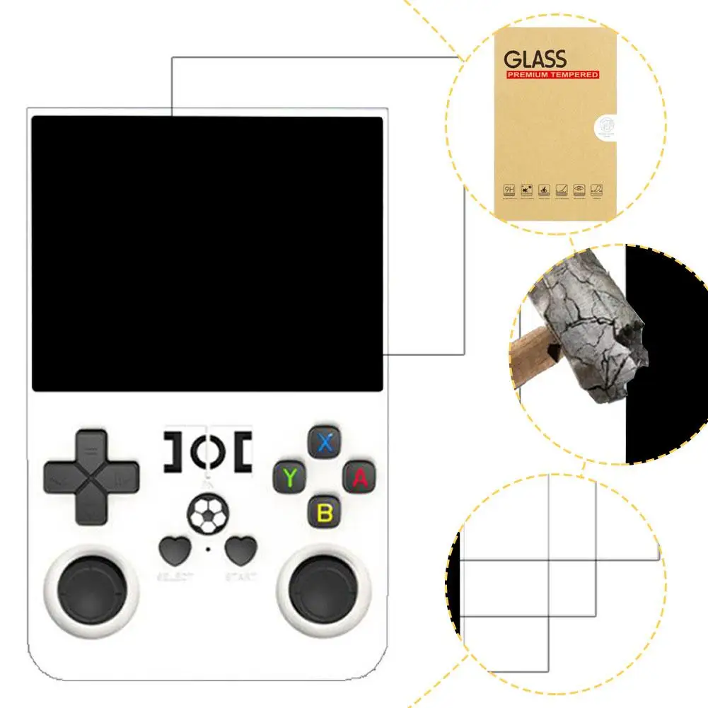 Screen Protector For R36 Pro Protective Film Handheld Game Console Accessories Clear 9H Tempered Glass Film Scratch Resistant 1