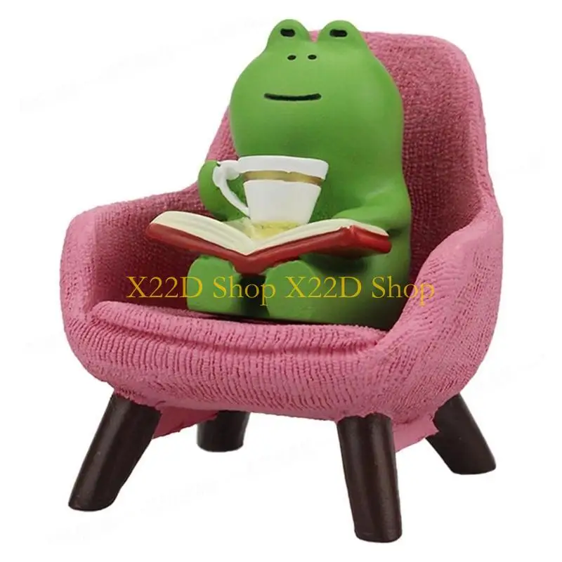 X22D Fine Frogs Figurine, Addition to Table Decorations Delight Resin Frogs Figurine