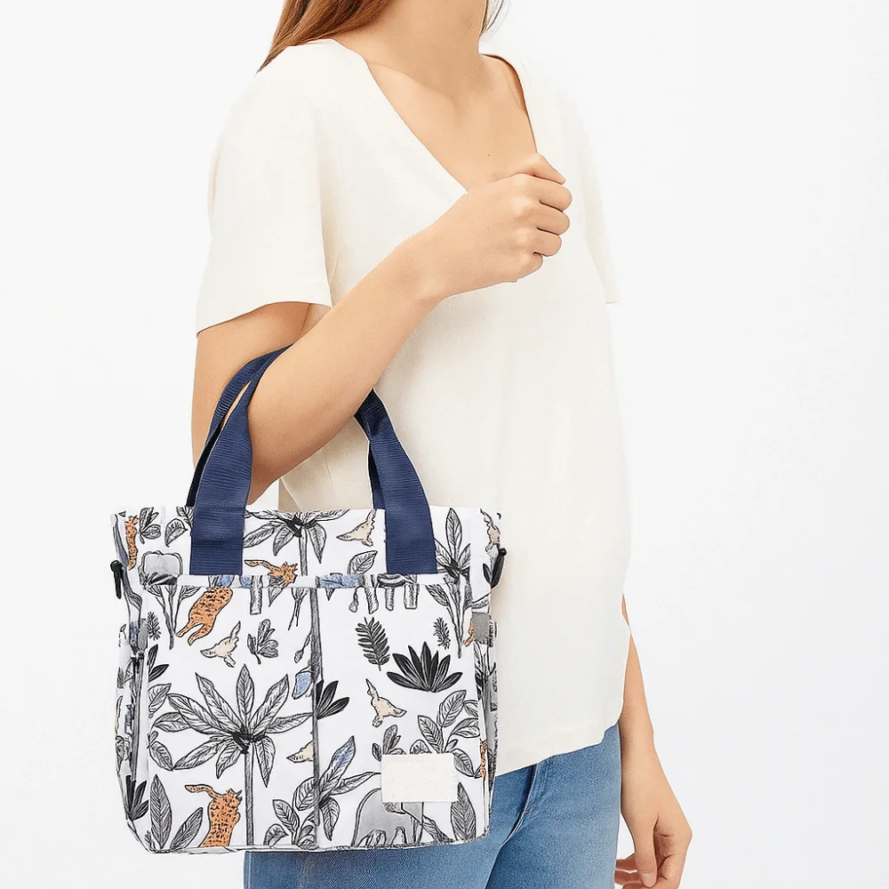 

Casual Waterproof Mommy Handbag Oxford Printing Baby Care Bag Large Capacity Solid Color Nappy Bag For Mom