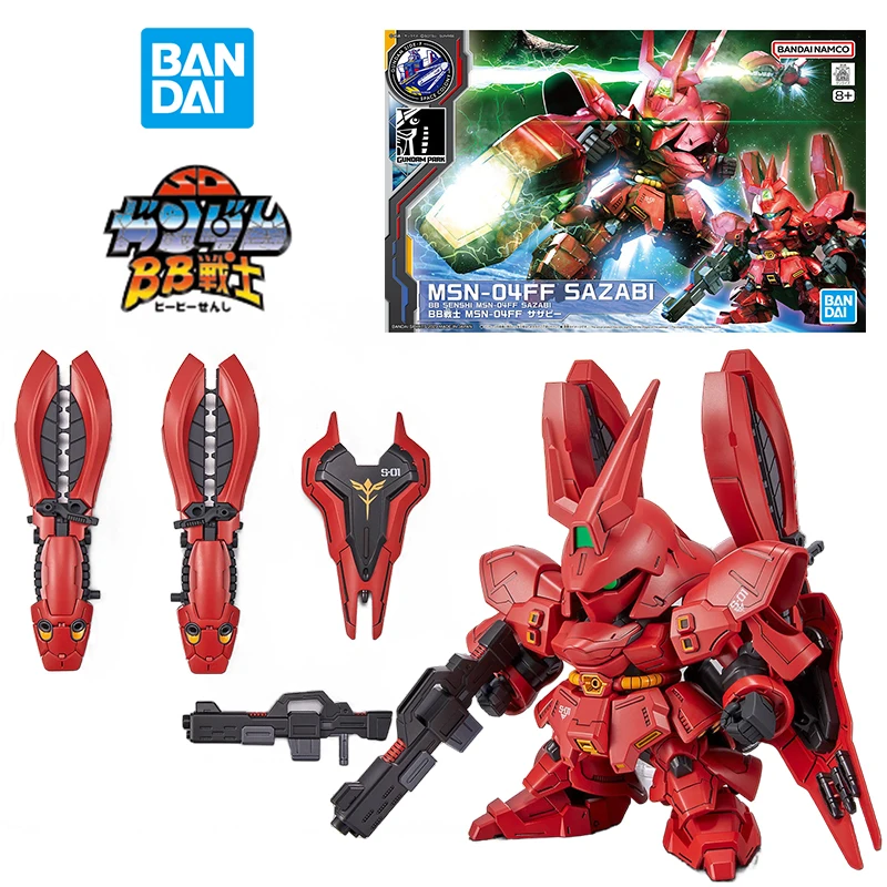 Bandai Namco PB BB Senshi MSN-04FF Sazabi 10Cm Anime Original Action Figure Model Kit Assemble Toy Birthday Gift Collection