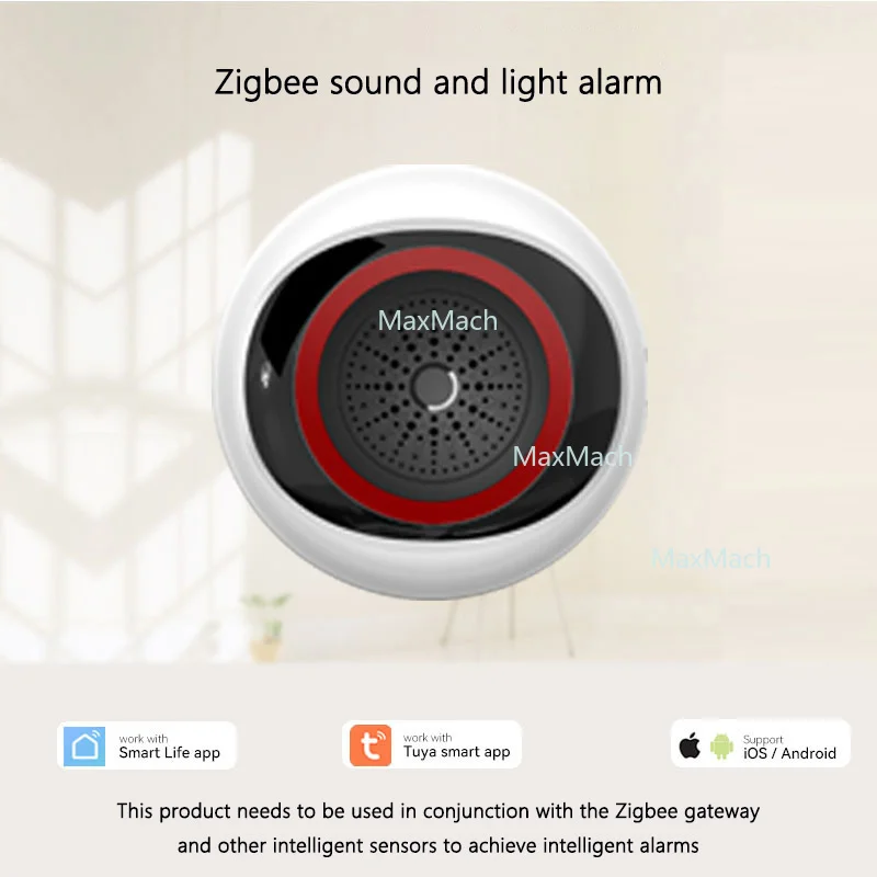 

Противоугонный звуковой сигнал Tuya для умного дома, питание от USB/аккумулятора, беспроводная звуковая и визуальная сигнализация Zigbee, большой децибел, мониторинг безопасности