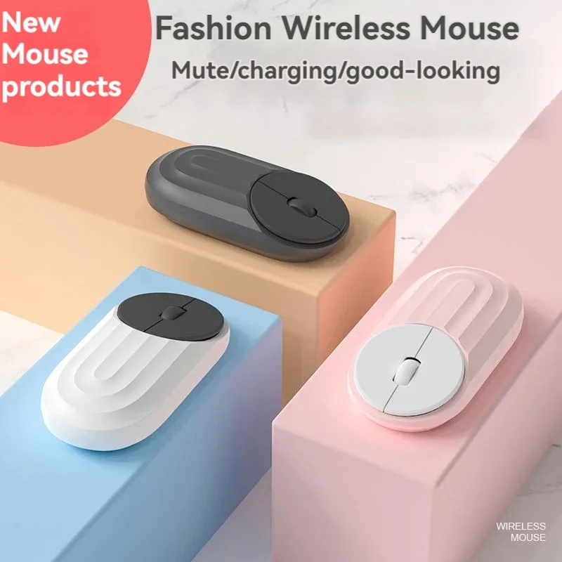 

Fashion Wireless Bluetooth Dual-mode Rechargeable Mute Gaming Mouse Portable Ergonomics Office Mice For PC Laptop Computer Gifts