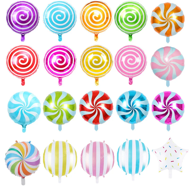 

50pcs 18inch Colorful Candy Foil Balloons Lollipop Helium globes Baby Shower Birthday Wedding Party Supplies Decor Kids Toy