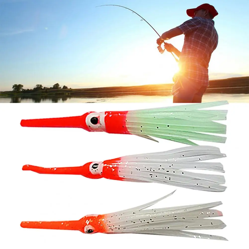 

Durable Fake Lure Large Eyes Reusable Luminous Squid Skirts Soft Lure Realistic Octopus Bait Fishing Supplies