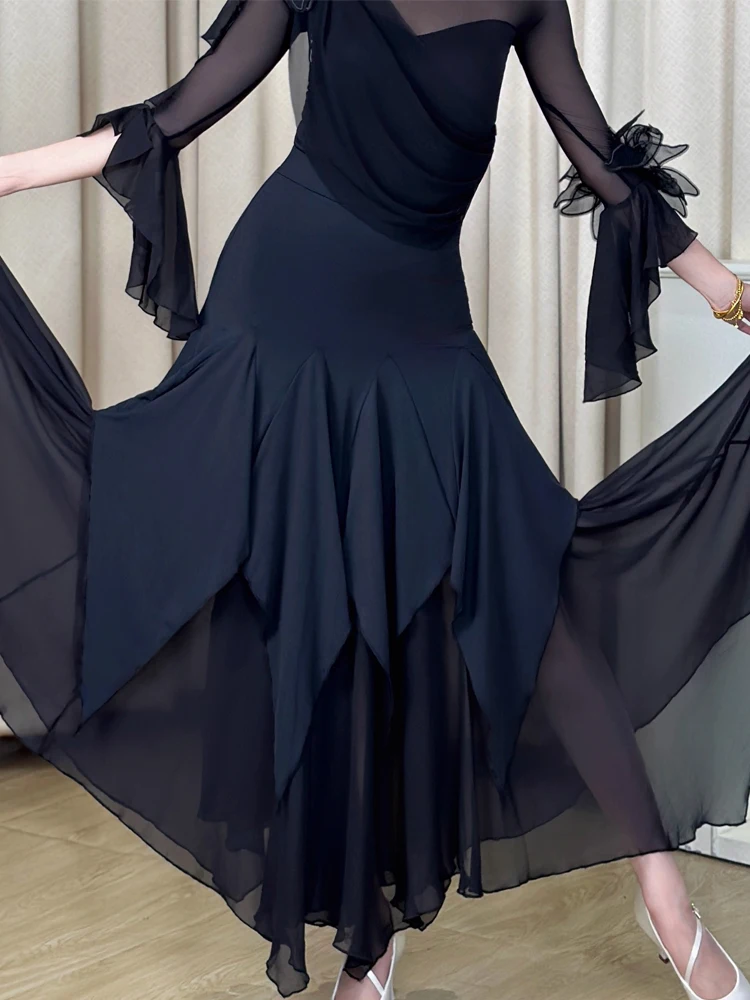 2025 jupes de danse de salon pour femmes grandes jupes pivotantes valse Chacha Samba vêtements de danse jupes de Performance de danse moderne pour adultes XH3684