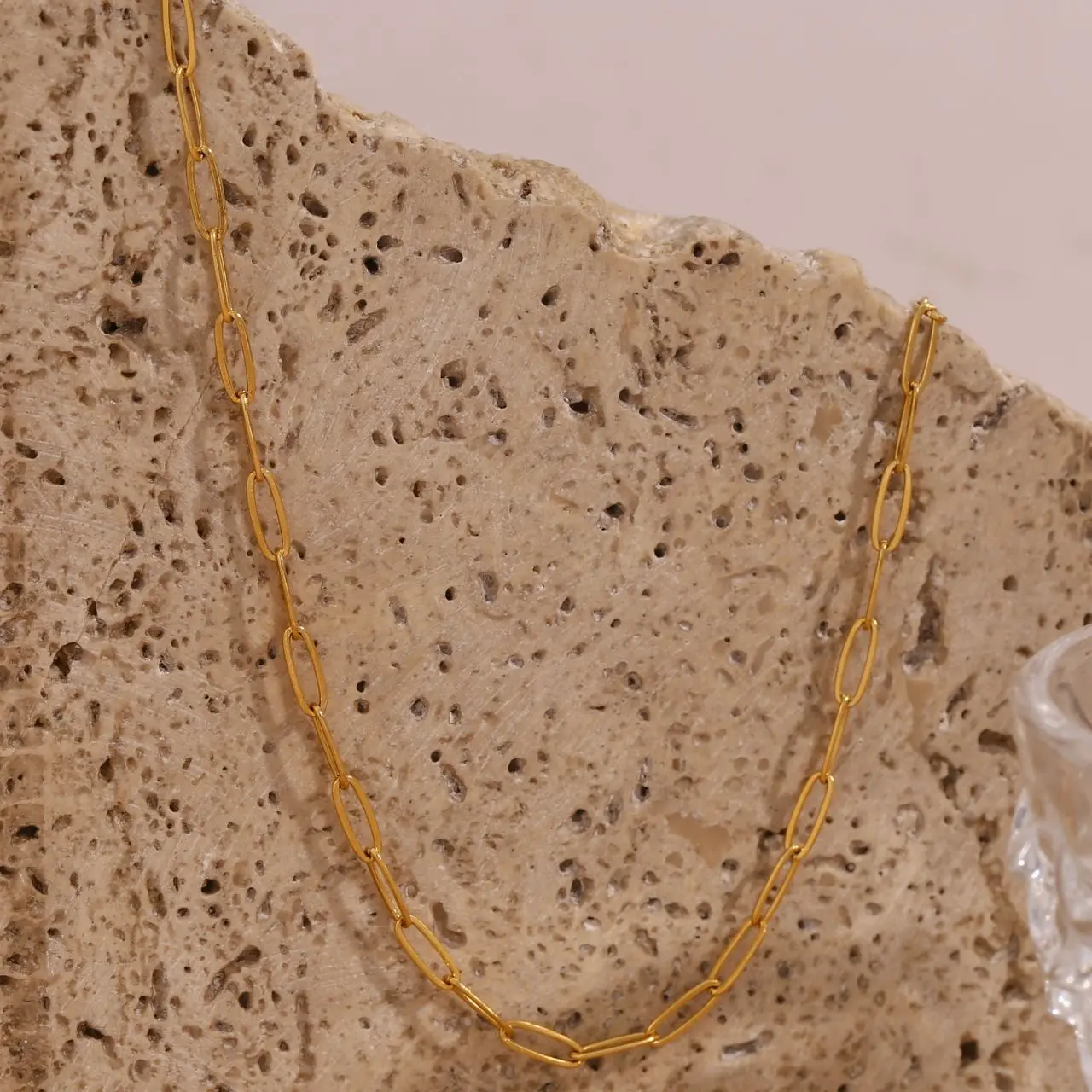E.B.belle Classic paper clip chains different lengths Necklace gold plated Stainless steel jewelry woman Neck Decoration