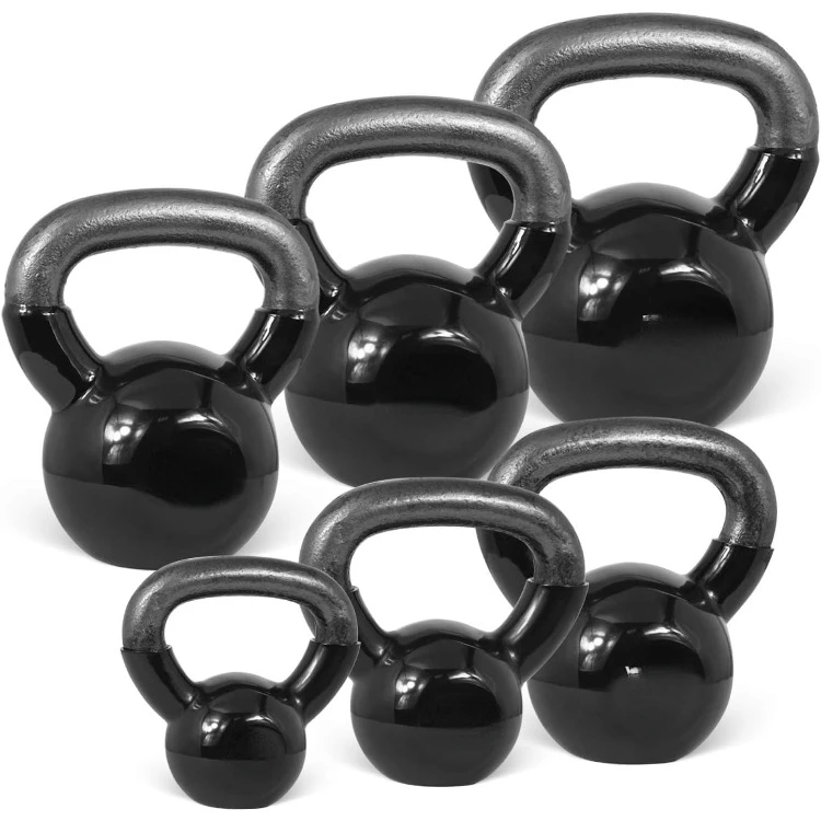 Combo Kettlebells Vinyl Coated Weight Sets Great for Full Body Workout Equipment Push up, Grip Strength and Strength Training