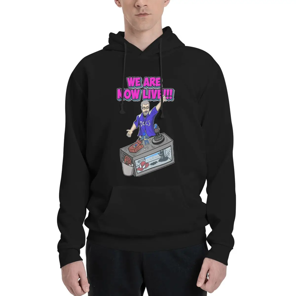 

DOC'S UNIQUE COLLECTIBLES 'We Are Now Live Polyester Hoodie Men's Sweatershirt Warm Dif Colors Sizes